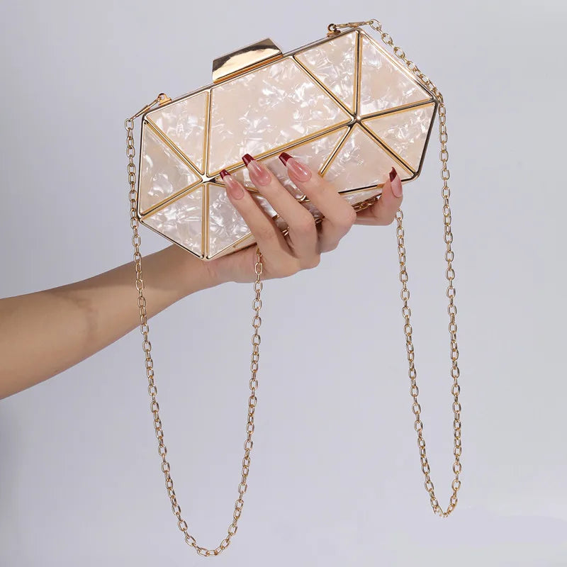 Luxury Acrylic Rhombus Evening Clutch