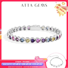 Heart-Shape Sapphire & Zircon Bracelet