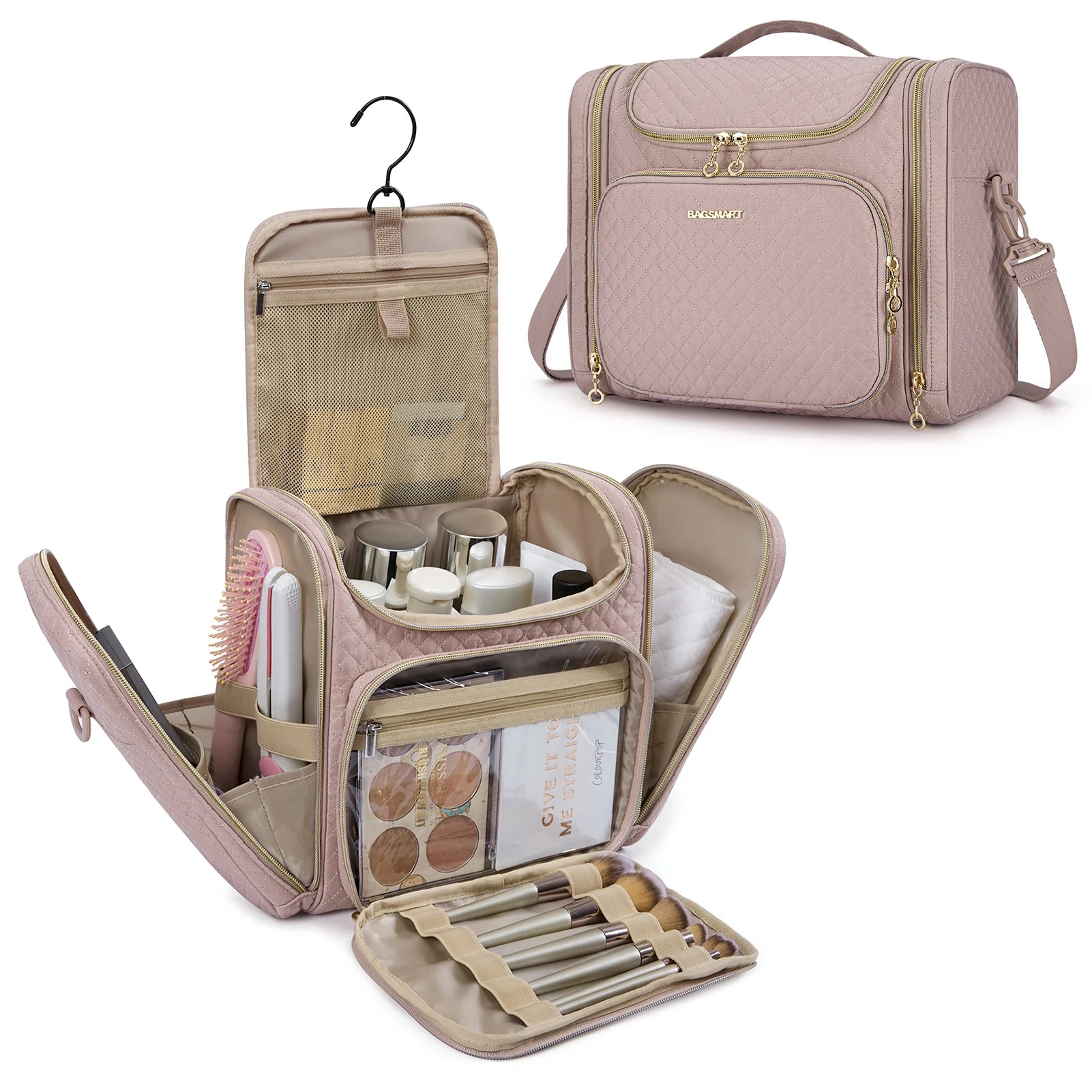 Women's Water-Resistant Makeup Bag – Large Capacity Toiletry & Cosmetic Travel Organiser