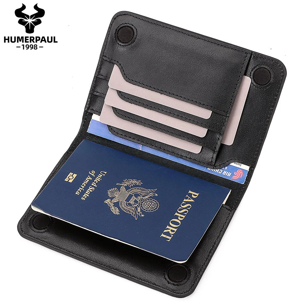 Genuine Leather RFID Passport Holder