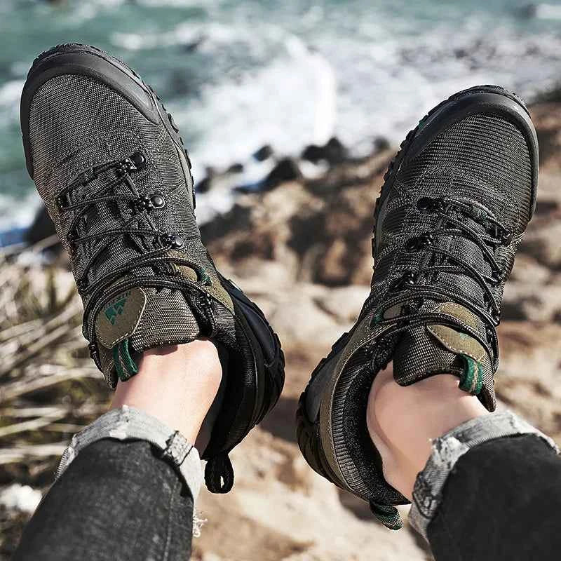 Men's Four-Season Hiking Shoes – Genuine Leather Upper, EVA Insole & Rubber Sole