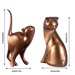 Golden Cat Couple Figurines by Snagg A Sculpture