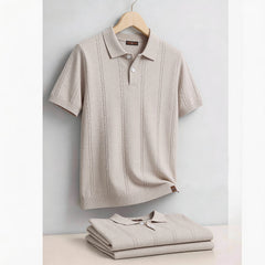 Men's "Old Money" Stripe Golf Polo | Icy-Touch Summer Essential