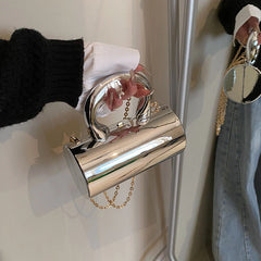 Golden Cylinder Acrylic Evening Clutch by Snagg It Purses