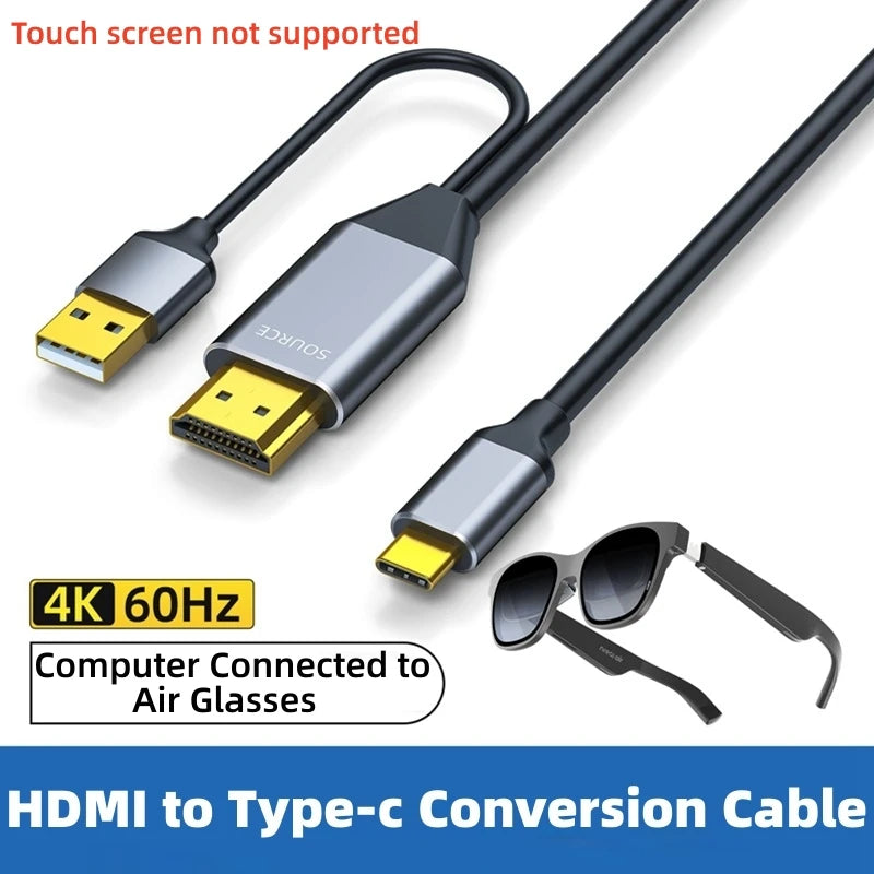 HDMI Male to USB-C Female Adapter 4K@60Hz – Laptop HDMI Output to USB-C 3.1 Monitor