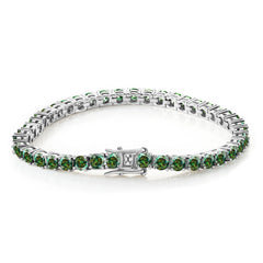 3mm / 4mm / 5mm D-Color Moissanite Tennis Bracelet - Silver / Dark Green / 14cm - Bracelets