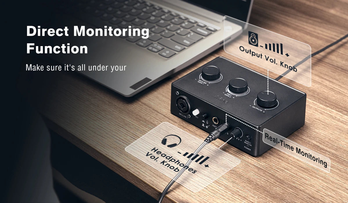 Audio Interface Mixer – 48V Phantom Power with Gain Control for XLR Condenser Microphones & Podcast Recording by Snagg An Audio Mixer