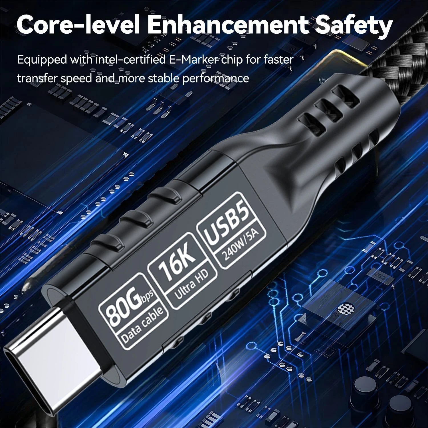 240W 80Gbps PD Fast Charging Cord for iPhone 16 Pro, MacBook, Laptop, Tablet & Switch by Snagg A Charging Cable