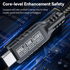 240W 80Gbps PD Fast Charging Cord for iPhone 16 Pro, MacBook, Laptop, Tablet & Switch by Snagg A Charging Cable