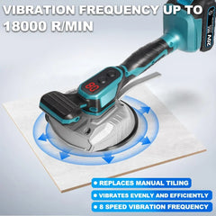 Cordless 8 Speed Tile Tiling Machine - 18,000 RPM High Frequency Vibration Leveling Tool Compatible With Makita 18V Battery