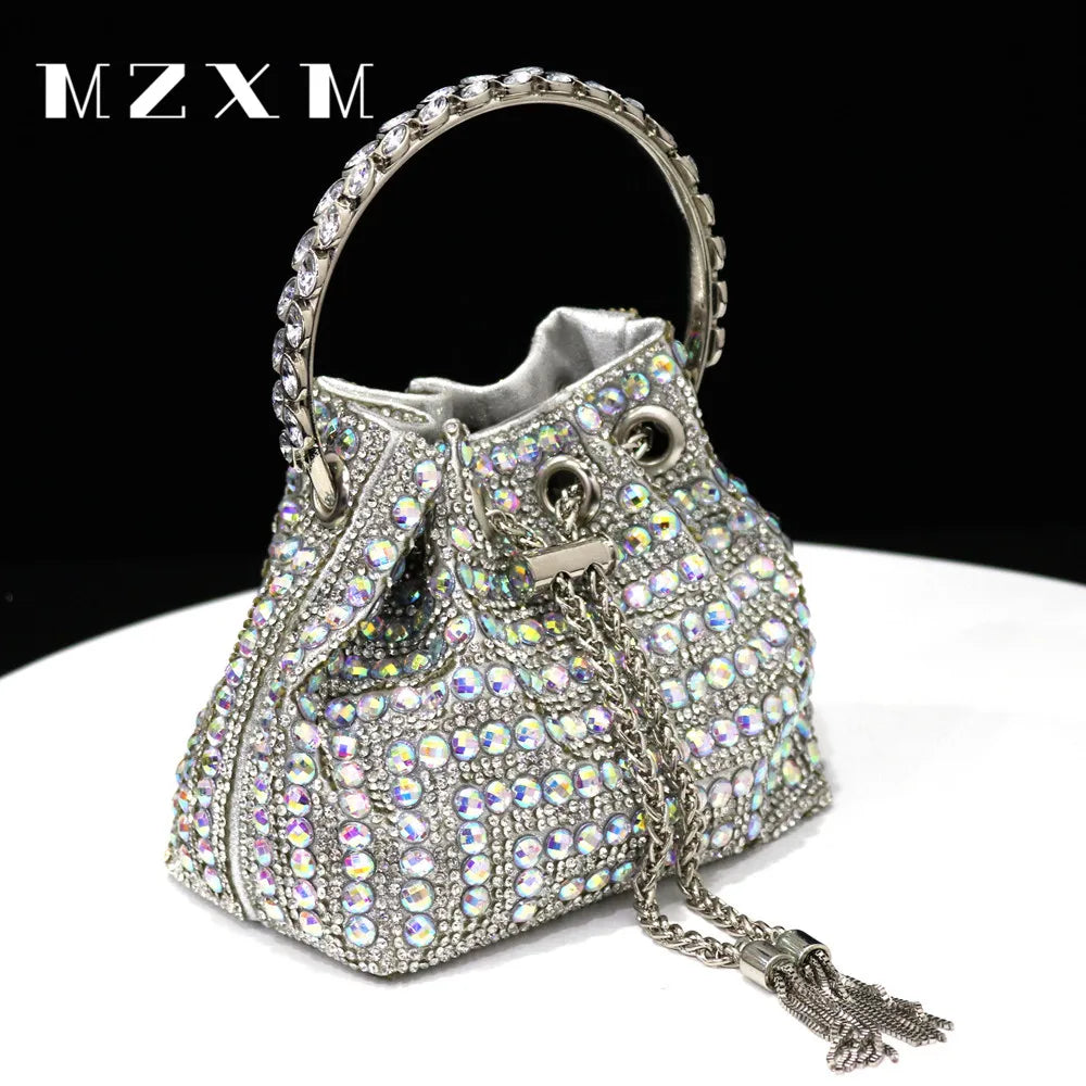 Rhinestone Bucket Design Evening Bag