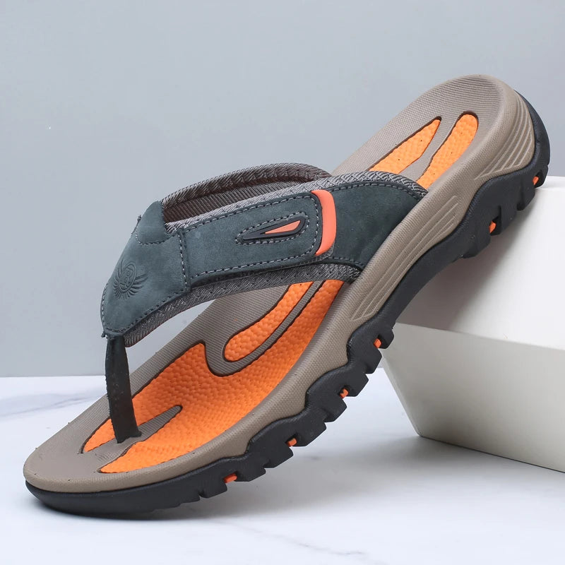 New Quality Leather Non-Slip Slippers for Men by Snagg A Slipper