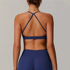 Women's Shockproof Sports Bra | Anti-Sweat Breathable Push-Up Yoga Crop Top Gym Workout Fitness