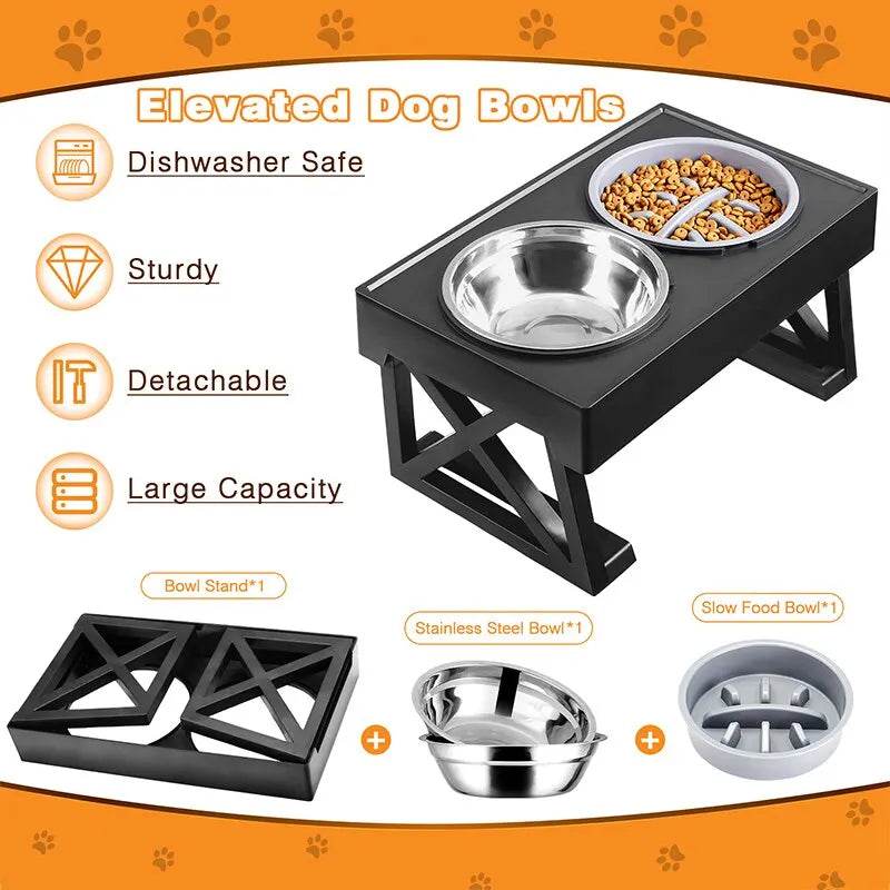 Dog Double Elevated Bowls Stand - SnaggIt