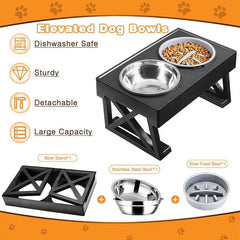 Dog Double Elevated Bowls Stand - SnaggIt