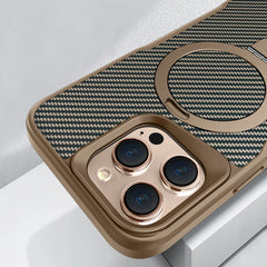 Carbon Fibre Pattern Magsafe phone case for iPhone 16 Series by Snagg A Phone Case