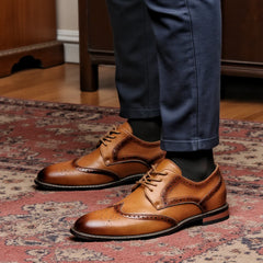 Men’s Brogue Dress Shoes – Lace-Up Formal Wedding & Social Shoes by Snagg A Shoes