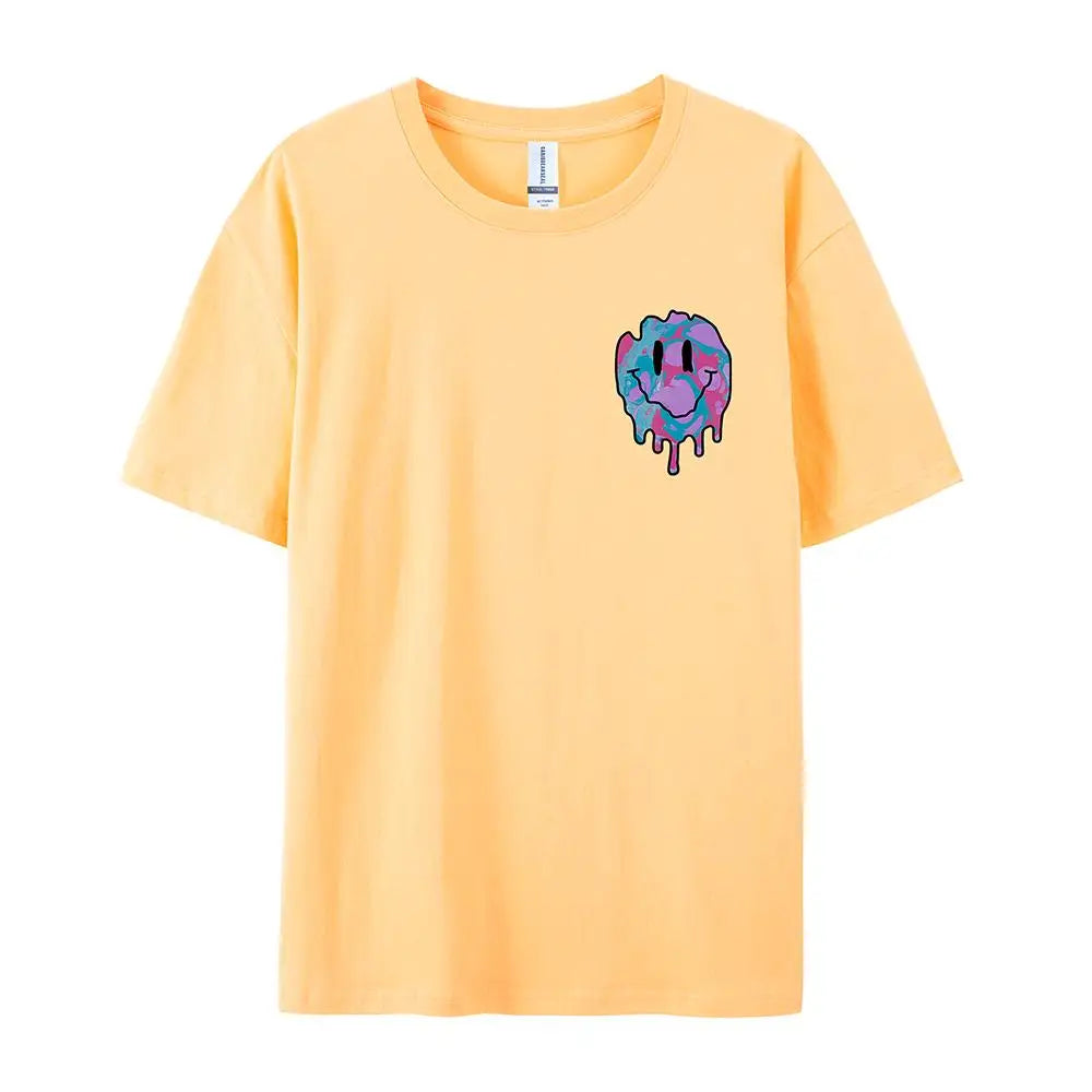 Women's Smile Face Print T-Shirt | Street Casual All-Match Soft Hip Hop Breathable Fashion Tee