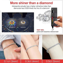 3.0mm D Color VVS1 Moissanite Tennis Bracelet - Bracelets
