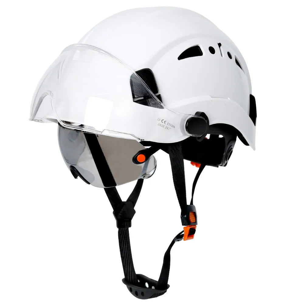 Vented construction safety helmet with built-in visor – image 14