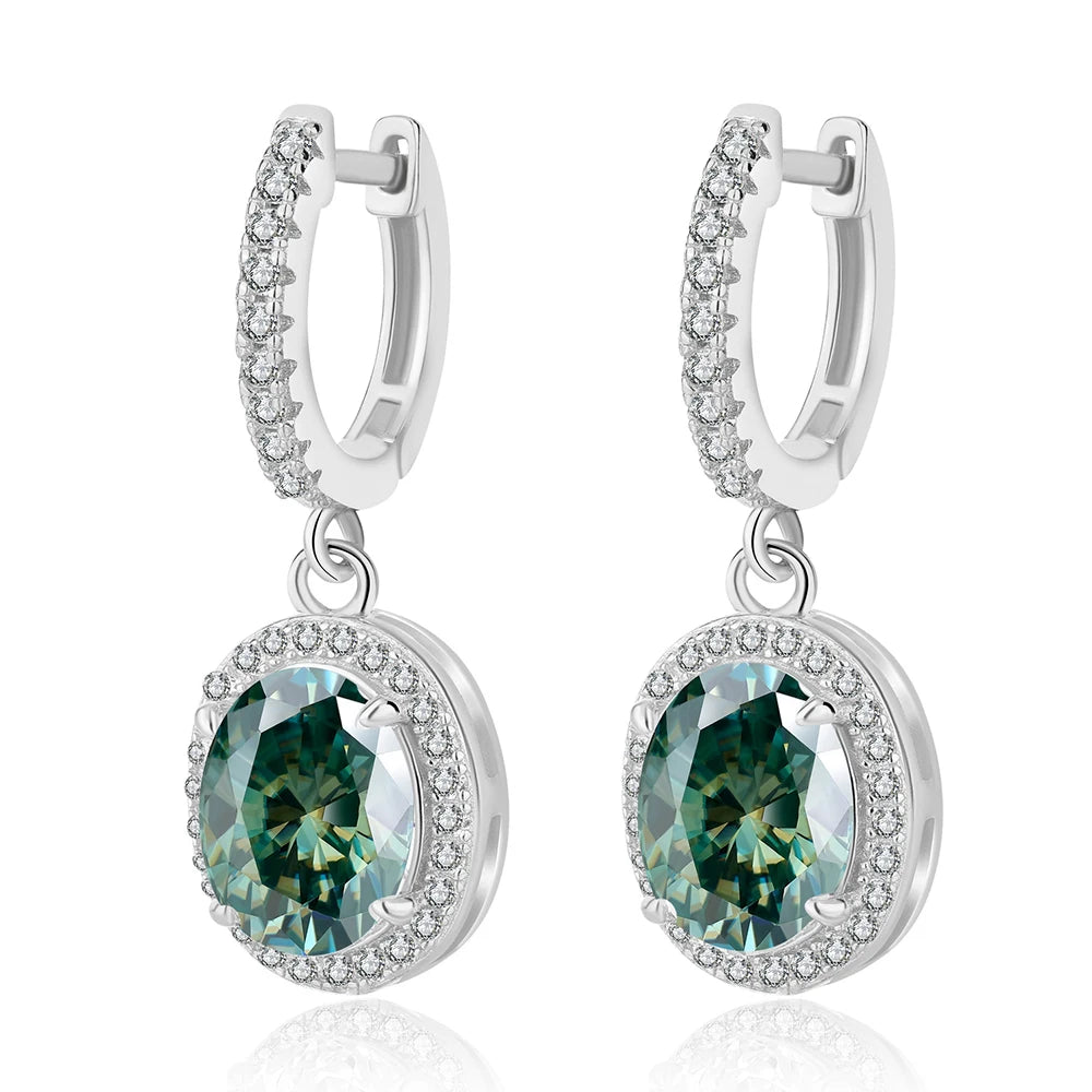4CT True Pink Oval Moissanite Drop Earrings