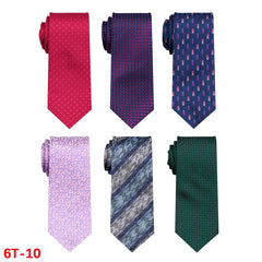 6 Pieces Classic Men’s Tie Set - Woven Jacquard Neckties for Business & Formal Events