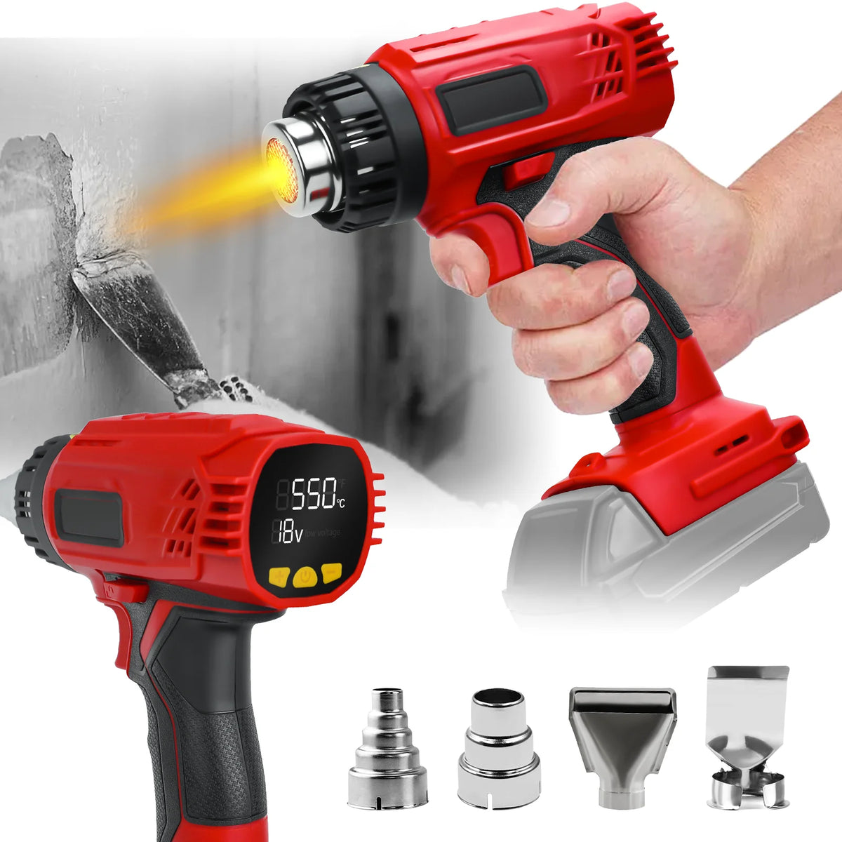 Cordless Heat Gun 400W with LCD Display