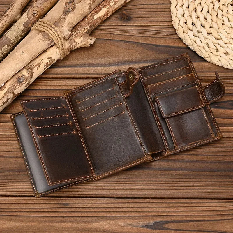 High-Quality Genuine Leather Short Wallet