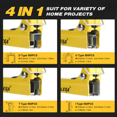 Heavy Duty 4 in 1 Manual Staple Gun Kit