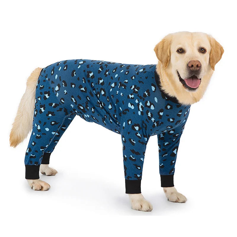 Dog Pyjama Jumpsuit for Medium & Large Dogs – Cosy Full-Cover Belly Recovery Suit (Cuttable Panel)