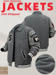 Men’s Vintage Letter Embroidery Bomber Jacket by Snagg A Jacket
