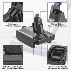 Dyson V6 V7 V8 battery adapter for 18V tool batteries – image 2