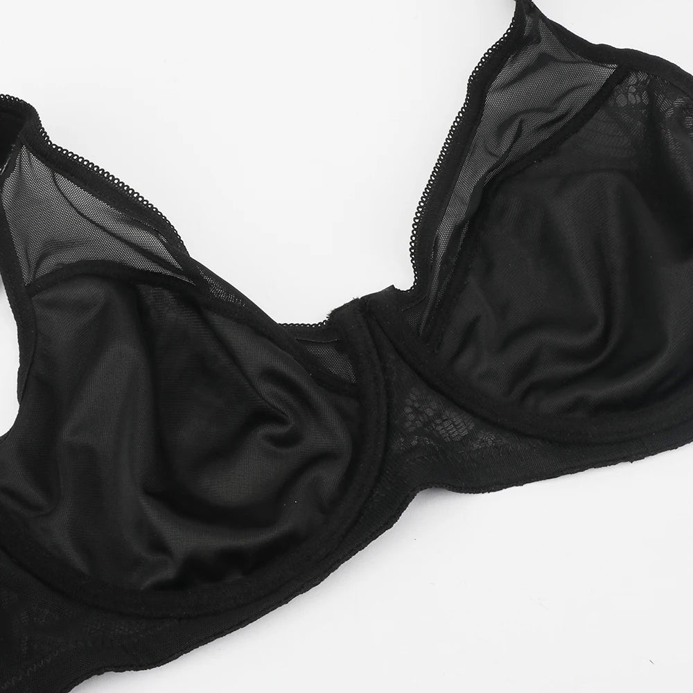 Plus Size Floral Lace Minimizer Bra | Underwire Full Coverage Lifting Support