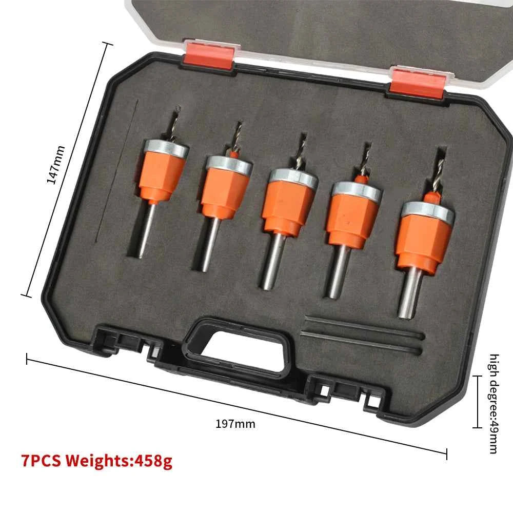 8 Pcs Forstner Bit & Precision Woodworking Set | Carbide Drill Bits with Edge Banding Punching Pliers