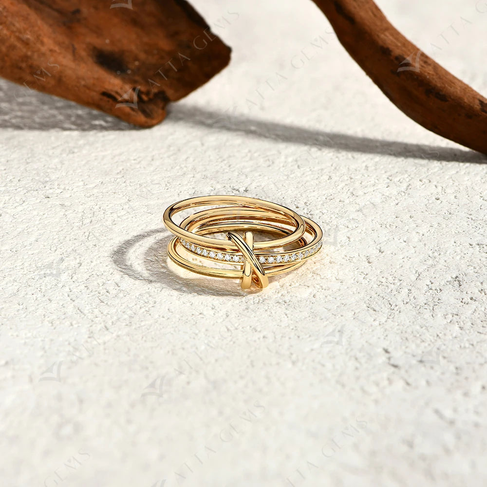 Moissanite 3-Ring Connect Design by Snagg A Ring