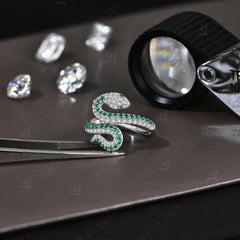 Snake-Shaped Full Moissanite Ring