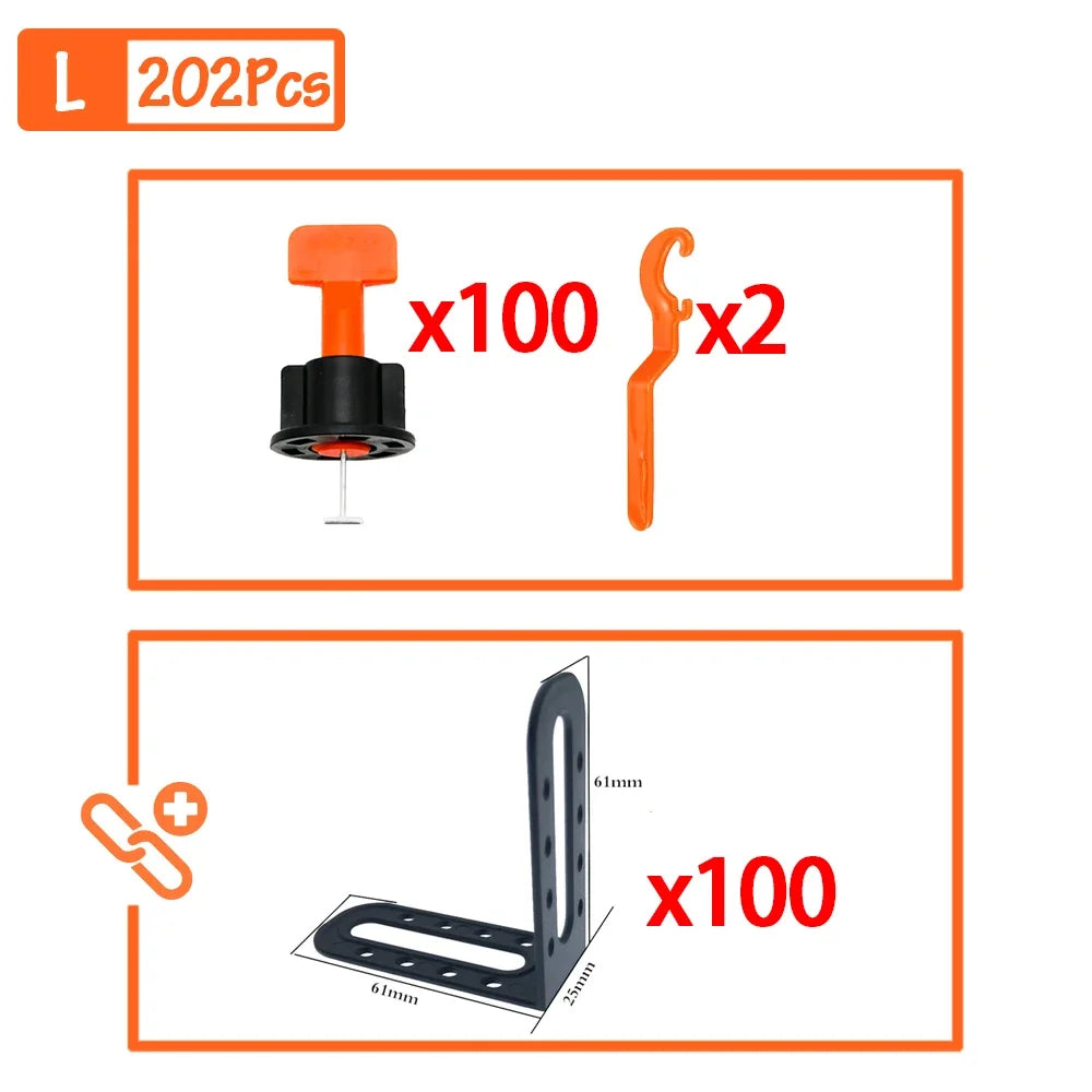Tile Leveling System Kit 51–402pcs | Floor & Wall Tile Clips Spacers Leveler for Porcelain Ceramic