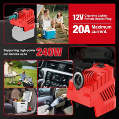 Car/Vehicle Refrigerator Power Supply Compatible With Milwaukee/Dewalt/Makita 18V Batteries
