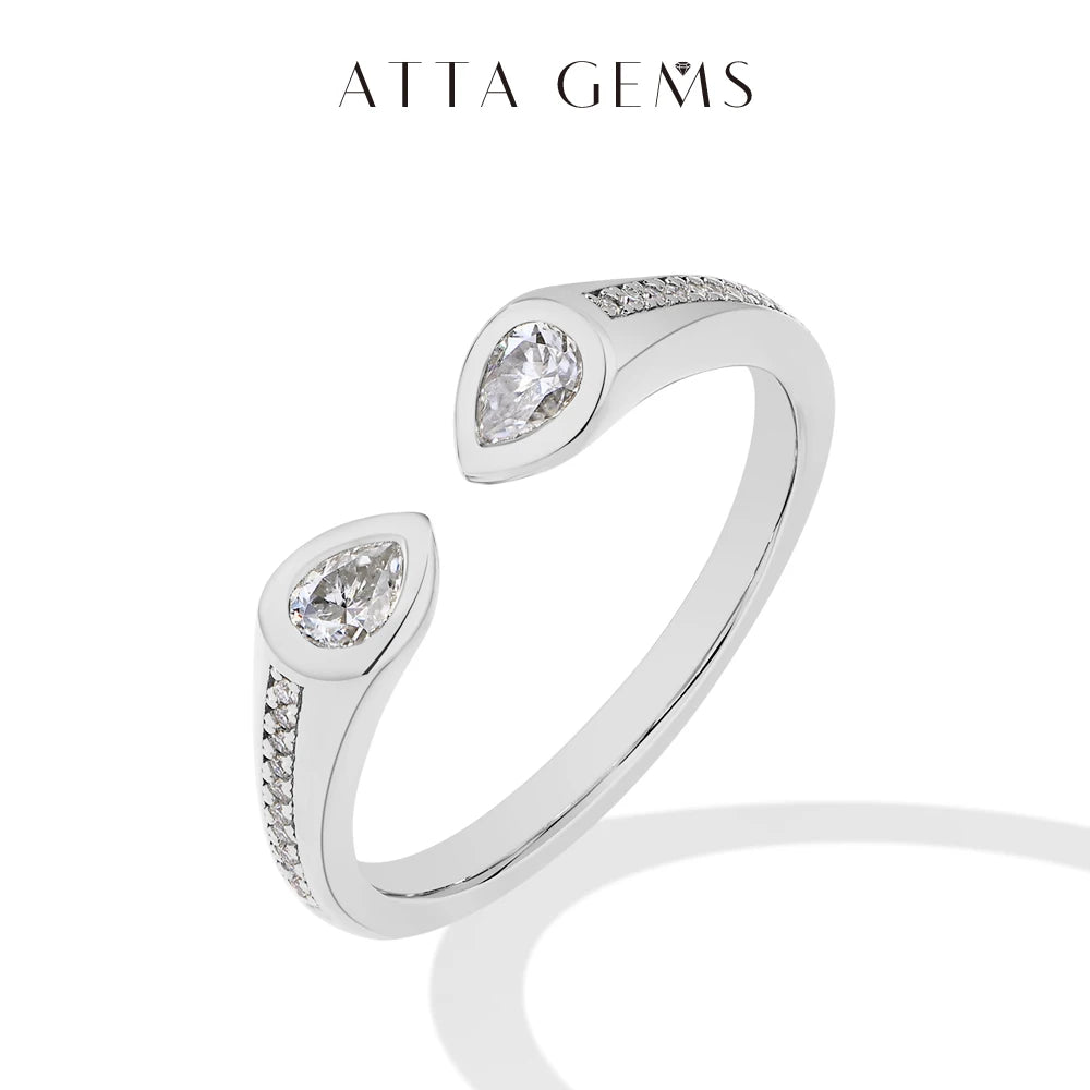 0.67CT Pear Cut Moissanite Wedding Ring