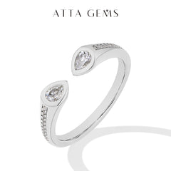 0.67CT Pear Cut Moissanite Wedding Ring