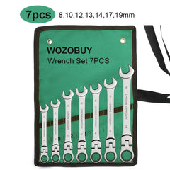 Flex Head Ratchet Spanner Wrench Set (8–22mm) by Snagg A Wrench Set