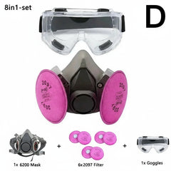 6200 Half Face Respirator Mask with Filters by Snagg A Face Mask