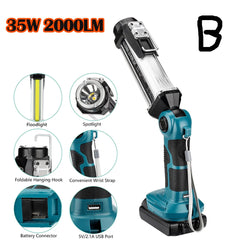 Cordless LED Work Light Compatible With Makita 18V LXT Battery - B - Spotlight
