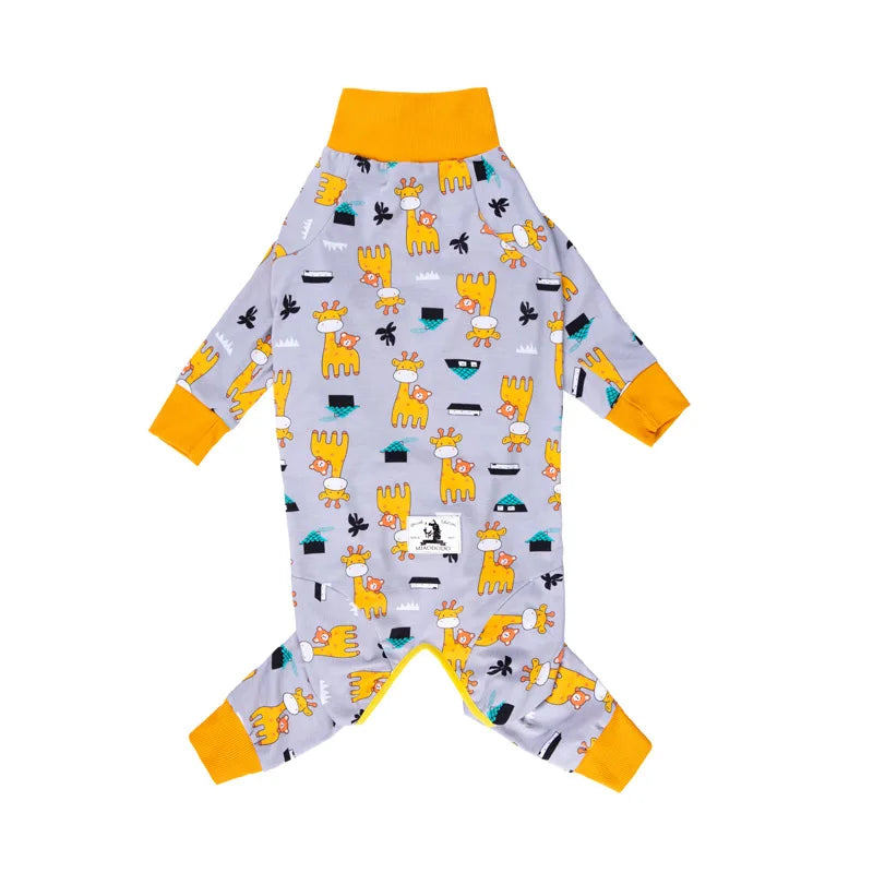 Dog Pyjama Jumpsuit for Medium & Large Dogs – Cosy Full-Cover Belly Recovery Suit (Cuttable Panel)