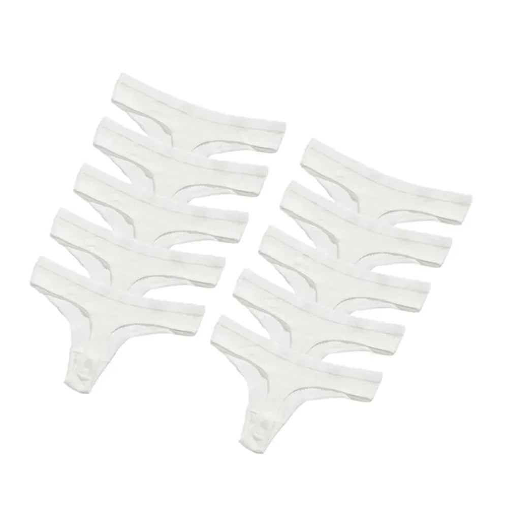Seamless Cotton G-String 10-Pack | Breathable Thong Solid Colour Plus Size Women's Underwear