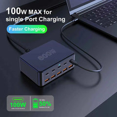 800W GaN 10-Port Fast Desktop Charging Station | USB-C PD Fast Charger iPhone Samsung MacBook Laptop