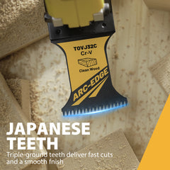 3/50PCS Arc Edge Oscillating Saw Blades – Japanese Tooth, Multi-Tool Blades for Wood & Plastic, Clean Precision Cuts