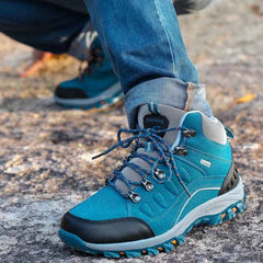 Unisex High-Top Hiking Shoes – Suede Leather Upper, Cushioned EVA Insole & Rubber Sole