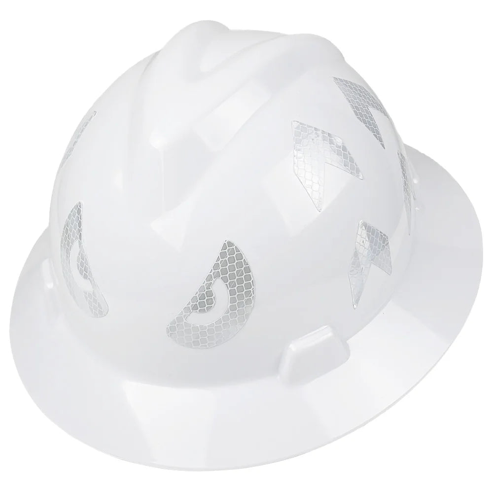 Full brim construction safety helmet with reflective stickers – image 8