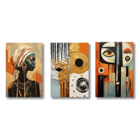 3-Piece Abstract Afro Bohemian Canvas Prints by Snagg A Print